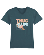 Moș Crăciun Thug Life Tricou mânecă scurtă guler V Bărbat Presenter