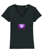 yogalover Tricou mânecă scurtă guler V Damă Evoker
