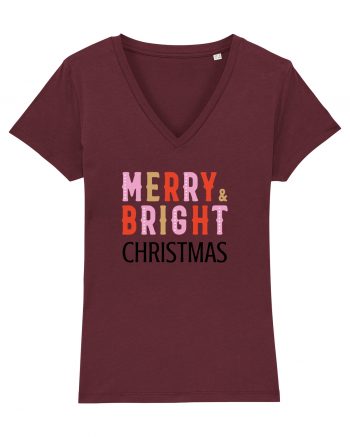 Merry, Bright, Christmas  Burgundy