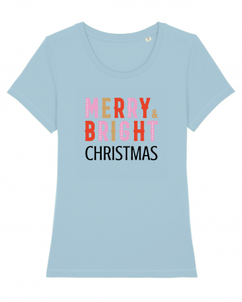 Merry, Bright, Christmas  Sky Blue