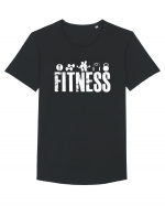 Fitness Tricou mânecă scurtă guler larg Bărbat Skater