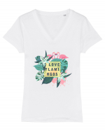 I love Flamingos Tricou mânecă scurtă guler V Damă Evoker