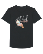 Moș Crăciun Just Chill No Thrill  Tricou mânecă scurtă guler larg Bărbat Skater