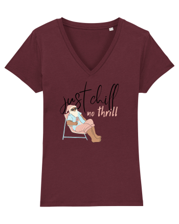 Moș Crăciun Just Chill No Thrill (negru)  Burgundy