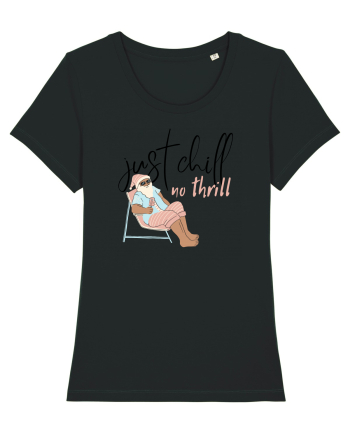 Moș Crăciun Just Chill No Thrill (negru)  Black