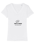 yoga language school Tricou mânecă scurtă guler V Damă Evoker