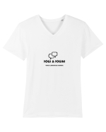yoga language school Tricou mânecă scurtă guler V Bărbat Presenter