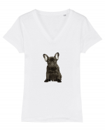 French bulldog Tricou mânecă scurtă guler V Damă Evoker