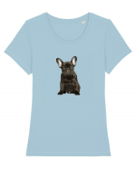 French bulldog Tricou mânecă scurtă guler larg fitted Damă Expresser