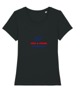 Yoga language school  Tricou mânecă scurtă guler larg fitted Damă Expresser