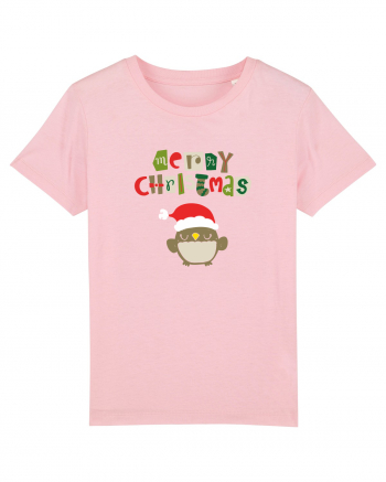 Merry Christmas bufniță Cotton Pink