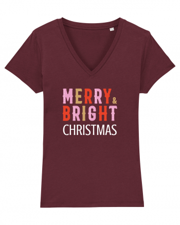 Merry, Bright, Christmas (alb)  Burgundy