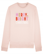 Merry, Bright, Christmas (alb)  Bluză mânecă lungă Unisex Rise