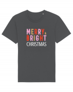 Merry, Bright, Christmas (alb)  Tricou mânecă scurtă Unisex Rocker