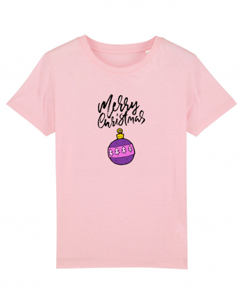 Merry Christmas (glob mov) negru Cotton Pink