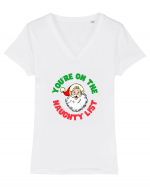 You're on the naughty list.  Tricou mânecă scurtă guler V Damă Evoker