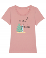 A venit Viarna Tricou mânecă scurtă guler larg fitted Damă Expresser