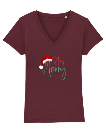 Stay Merry  Burgundy