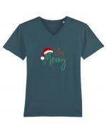 Stay Merry  Tricou mânecă scurtă guler V Bărbat Presenter