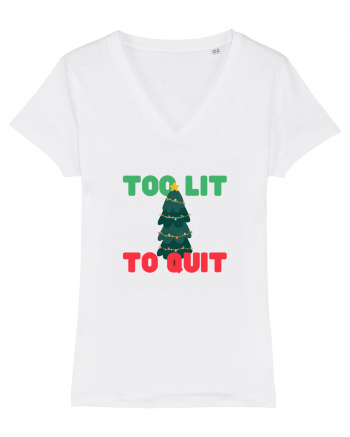 Too Lit to Quit (Brad de Crăciun)  White