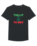 Too Lit to Quit (Brad de Crăciun)  Tricou mânecă scurtă guler larg Bărbat Skater