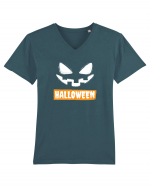 Halloween Spooky Face White (față înfricoșătoare)  Tricou mânecă scurtă guler V Bărbat Presenter