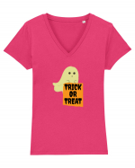 Trick or Treat Ghost Tricou mânecă scurtă guler V Damă Evoker