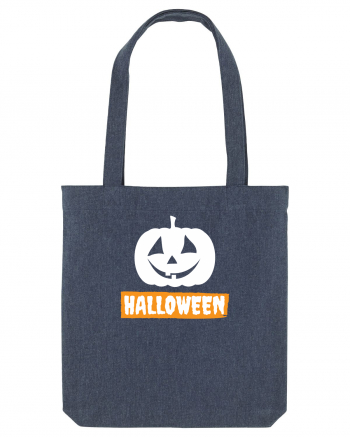 Halloween Pumpkin White Midnight Blue