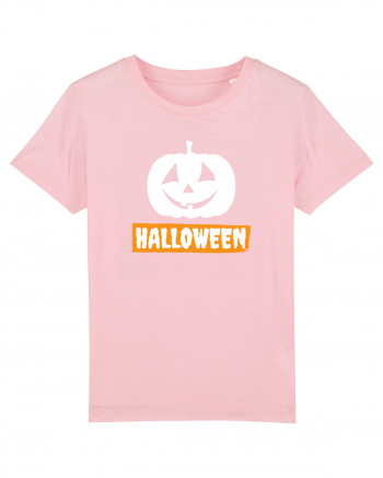 Halloween Pumpkin White Cotton Pink