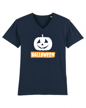 Halloween Pumpkin White French Navy