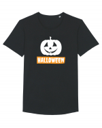 Halloween Pumpkin White Tricou mânecă scurtă guler larg Bărbat Skater