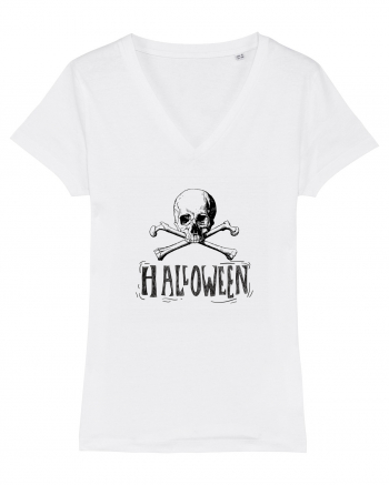 Halloween Skull and Bones White