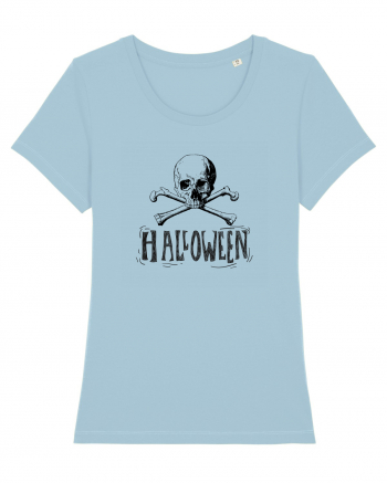 Halloween Skull and Bones Sky Blue