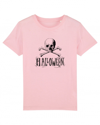 Halloween Skull and Bones Cotton Pink