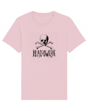 Halloween Skull and Bones Cotton Pink