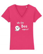 Who the boo cares?  Tricou mânecă scurtă guler V Damă Evoker