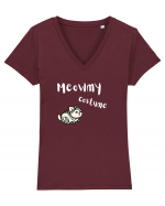 Meowmy Costume White Tricou mânecă scurtă guler V Damă Evoker