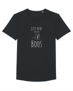 Just here for the Boos. (alb)  Tricou mânecă scurtă guler larg Bărbat Skater