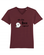 Who the boo cares? (negru)  Tricou mânecă scurtă guler V Bărbat Presenter