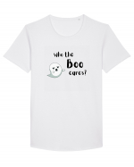 Who the boo cares? (negru)  Tricou mânecă scurtă guler larg Bărbat Skater