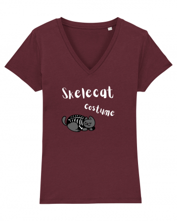 Skelecat costume (white)  Burgundy