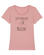 Just chillin', killin' Tricou mânecă scurtă guler larg fitted Damă Expresser