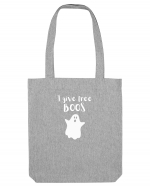 I give free Boos. (alb)  Sacoșă textilă