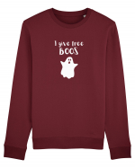 I give free Boos. (alb)  Bluză mânecă lungă Unisex Rise