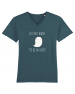 Do you want to be my boo? (alb)  Tricou mânecă scurtă guler V Bărbat Presenter