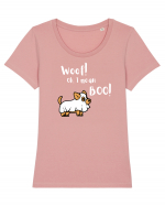 Woof! Oh, I mean Boo!  Tricou mânecă scurtă guler larg fitted Damă Expresser