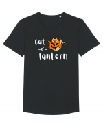 Cat - o '- lantern (alb)  Tricou mânecă scurtă guler larg Bărbat Skater