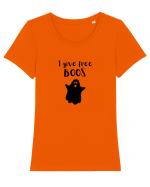 I give free Boos. (negru)  Tricou mânecă scurtă guler larg fitted Damă Expresser