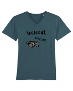 Skelecat costume (negru)  Tricou mânecă scurtă guler V Bărbat Presenter