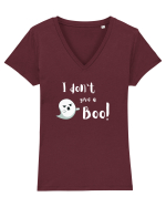 I don't give a Boo! (alb)  Tricou mânecă scurtă guler V Damă Evoker